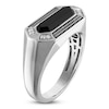 Thumbnail Image 2 of 1933 by Esquire Men's Hexagon-Cut Natural Black Onyx & Diamond Ring 1/20 ct tw Sterling Silver