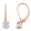 Thumbnail Image 1 of Round-Cut Lab-Grown Diamond Solitaire Drop Earrings 1/2 ct tw 14K Rose Gold (SI2/F)