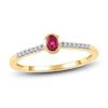 Thumbnail Image 1 of Oval-Cut Natural Ruby & Diamond Ring 1/20 ct tw 14K Yellow Gold