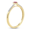 Thumbnail Image 2 of Oval-Cut Natural Ruby & Diamond Ring 1/20 ct tw 14K Yellow Gold