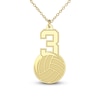 Thumbnail Image 7 of Engravable Sports Number Necklace 14K Yellow Gold 18"