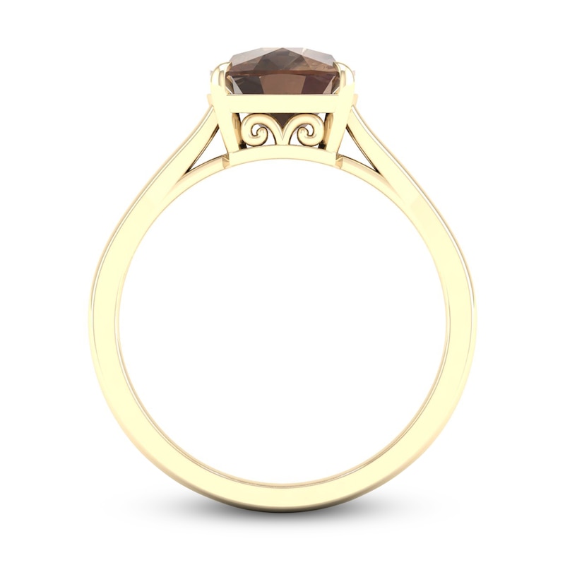 Main Image 3 of Natural Smoky Quartz Ring 14K Yellow Gold