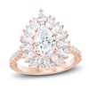 Thumbnail Image 1 of Pear-Shaped Lab-Grown Diamond Starburst Halo Engagement Ring 2-1/3 ct tw 14K Rose Gold