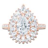 Thumbnail Image 3 of Pear-Shaped Lab-Grown Diamond Starburst Halo Engagement Ring 2-1/3 ct tw 14K Rose Gold