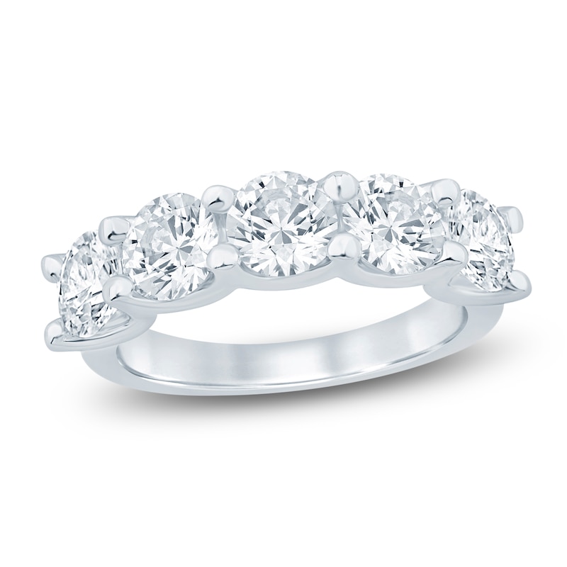Main Image 1 of Lab-Grown Diamond Five-Stone Anniversary Ring 3 ct tw 14K White Gold