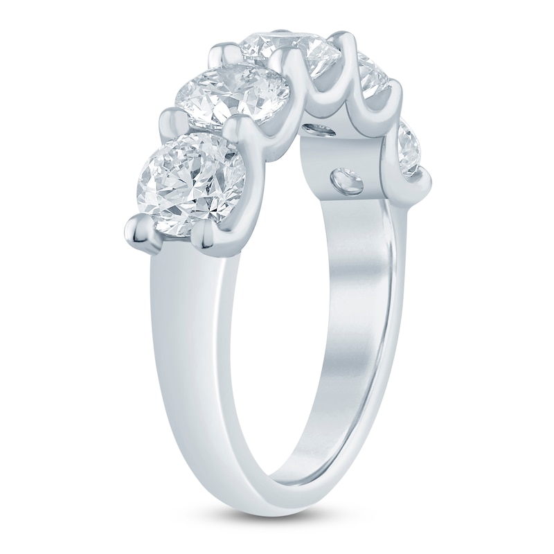 Main Image 2 of Lab-Grown Diamond Five-Stone Anniversary Ring 3 ct tw 14K White Gold