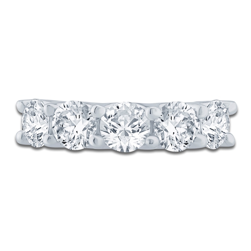 Main Image 3 of Lab-Grown Diamond Five-Stone Anniversary Ring 3 ct tw 14K White Gold