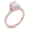 Thumbnail Image 2 of Emerald-Cut Lab-Grown Diamond Halo Engagement Ring 1-1/8 ct tw 14K Rose Gold