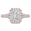 Thumbnail Image 3 of Emerald-Cut Lab-Grown Diamond Halo Engagement Ring 1-1/8 ct tw 14K Rose Gold