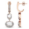 Thumbnail Image 1 of J'Lure Oval Portrait-Cut & Hexagon Portrait-Cut Lab-Grown Diamond Dangle Earrings 3-1/2 ct tw 14K Rose Gold