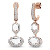 Thumbnail Image 2 of J'Lure Oval Portrait-Cut & Hexagon Portrait-Cut Lab-Grown Diamond Dangle Earrings 3-1/2 ct tw 14K Rose Gold