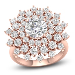 Lab-Grown Diamond Dahlia Flower Fashion Ring 4 ct tw 14K Rose Gold
