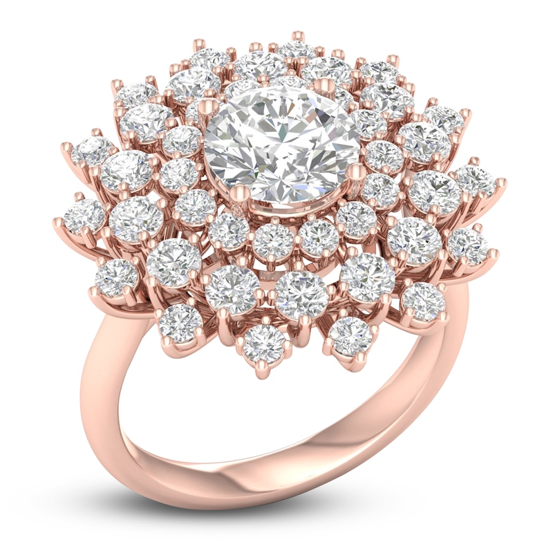 Main Image 2 of Lab-Grown Diamond Dahlia Flower Fashion Ring 4 ct tw 14K Rose Gold