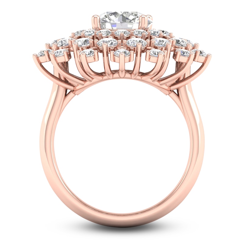 Main Image 3 of Lab-Grown Diamond Dahlia Flower Fashion Ring 4 ct tw 14K Rose Gold