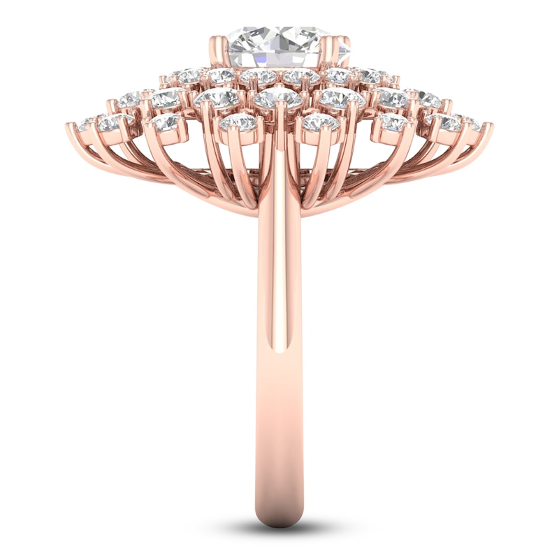 Main Image 4 of Lab-Grown Diamond Dahlia Flower Fashion Ring 4 ct tw 14K Rose Gold