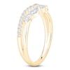 Thumbnail Image 2 of Certified Round & Marquise-Cut Diamond Chevron Wedding Band 1/2 ct tw 14K Yellow Gold