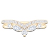Thumbnail Image 3 of Certified Round & Marquise-Cut Diamond Chevron Wedding Band 1/2 ct tw 14K Yellow Gold