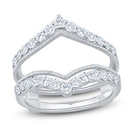 Certified Diamond & Milgrain Enhancer Ring 7/8 ct tw 14K White Gold