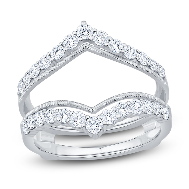 Main Image 1 of Certified Diamond & Milgrain Enhancer Ring 7/8 ct tw 14K White Gold