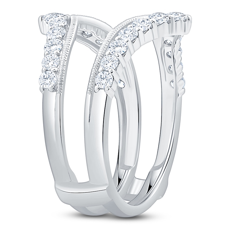 Main Image 2 of Certified Diamond & Milgrain Enhancer Ring 7/8 ct tw 14K White Gold