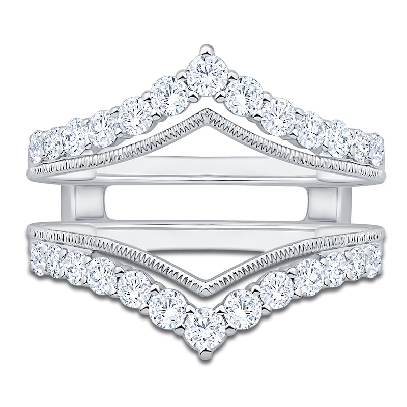 Main Image 3 of Certified Diamond & Milgrain Enhancer Ring 7/8 ct tw 14K White Gold