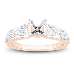 Pear-Shaped Lab-Grown Diamond Engagement Ring Setting 1 ct tw 14K Rose Gold