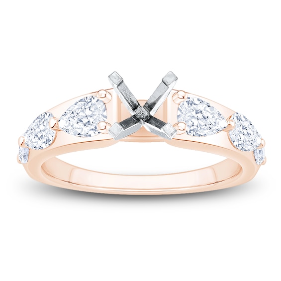 Pear-Shaped Lab-Grown Diamond Engagement Ring Setting 1 ct tw 14K Rose Gold