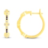 Thumbnail Image 1 of Natural Blue Sapphire & Diamond Clover Hoop Earrings 1/4 ct tw 10K Yellow Gold