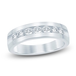 Men's Lab-Grown Diamond Seven-Stone Band 1 ct tw 14K White Gold