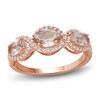 Thumbnail Image 1 of Oval-Cut Natural Morganite & Diamond Three-Stone Ring 1/4 ct tw 10K Rose Gold