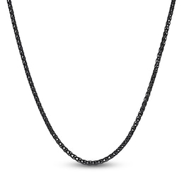 Wheat Chain Necklace 3mm Black Ion-Plated Stainless Steel 22"