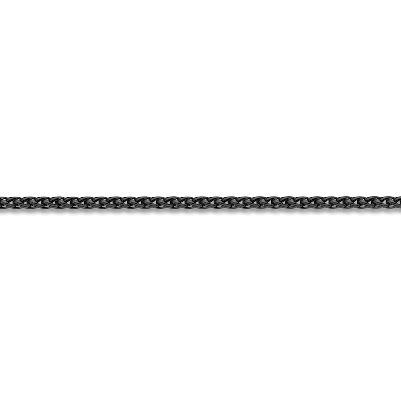 Main Image 2 of Wheat Chain Necklace 3mm Black Ion-Plated Stainless Steel 22"