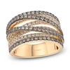 Thumbnail Image 1 of Le Vian Chocolate Ombré Diamond Multi-Row Crisscross Ring 1-7/8 ct tw 14K Honey Gold