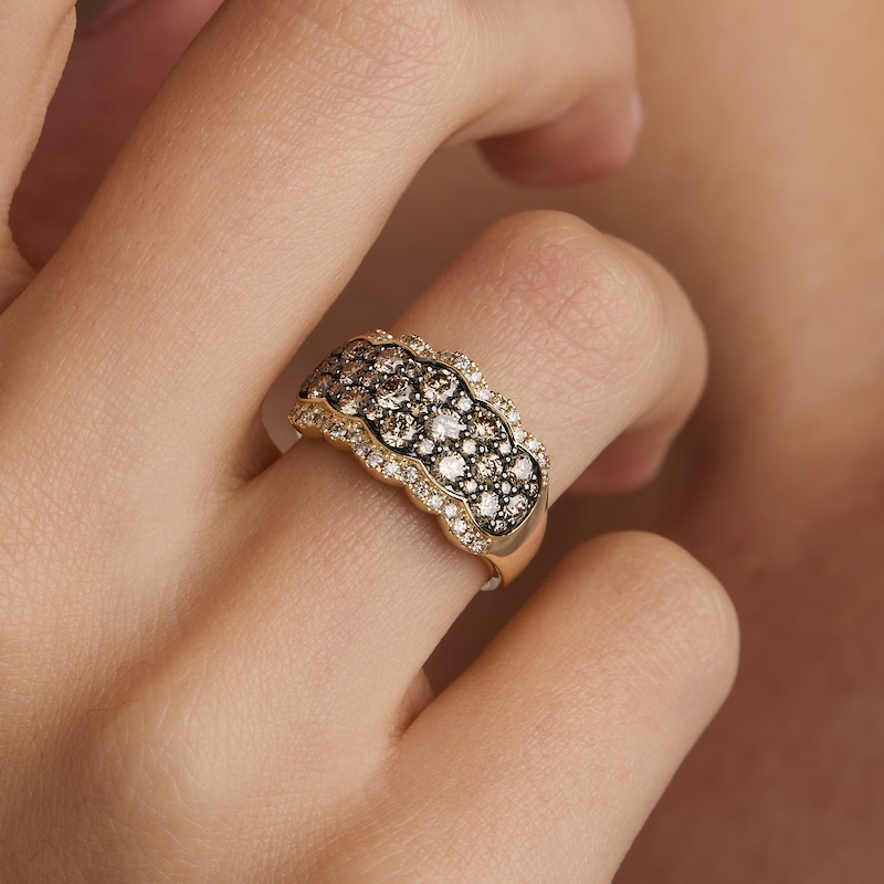 Main Image 5 of Le Vian Diamond Scalloped Ring 1-3/8 ct tw 14K Honey Gold