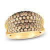 Thumbnail Image 1 of Le Vian Chocolate Ombré Diamond Multi-Row Concave Ring 2 ct tw 14K Honey Gold