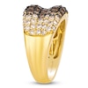 Thumbnail Image 3 of Le Vian Chocolate Ombré Diamond Multi-Row Concave Ring 2 ct tw 14K Honey Gold