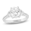 Thumbnail Image 1 of Oval-Cut & Half Moon-Shaped Lab-Grown Diamond Three-Stone Engagement Ring 3 ct tw 14K White Gold