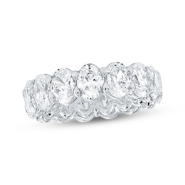 Oval-Cut Lab-Grown Diamond Eternity Band 6-3/4 to 8-1/6 ct tw Platinum