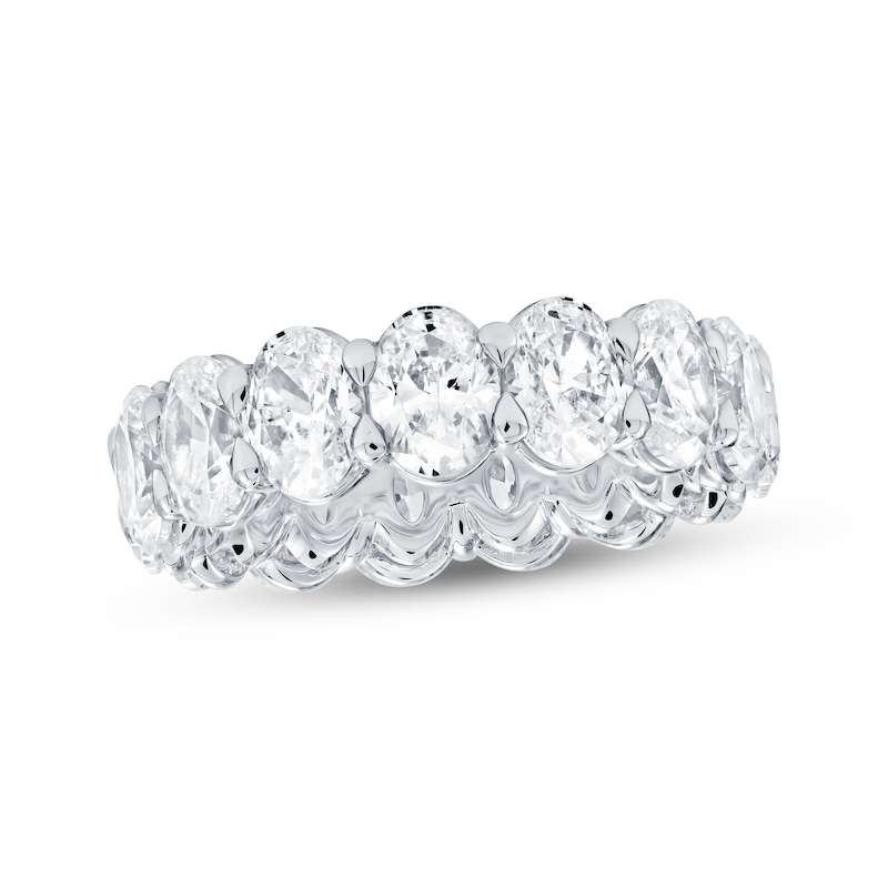 Main Image 1 of Oval-Cut Lab-Grown Diamond Eternity Band 6-3/4 to 8-1/6 ct tw Platinum