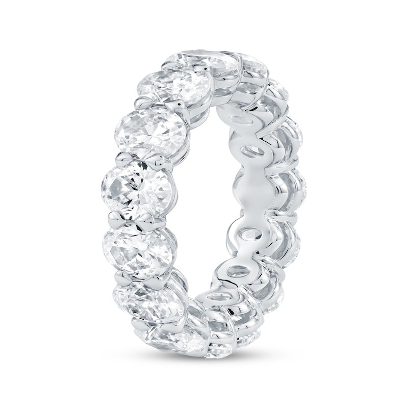 Main Image 2 of Oval-Cut Lab-Grown Diamond Eternity Band 6-3/4 to 8-1/6 ct tw Platinum