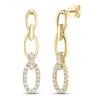Thumbnail Image 1 of Shy Creation Diamond Oval Link Drop Earrings 1/2 ct tw Drop 14K Yellow Gold SC55021236V2