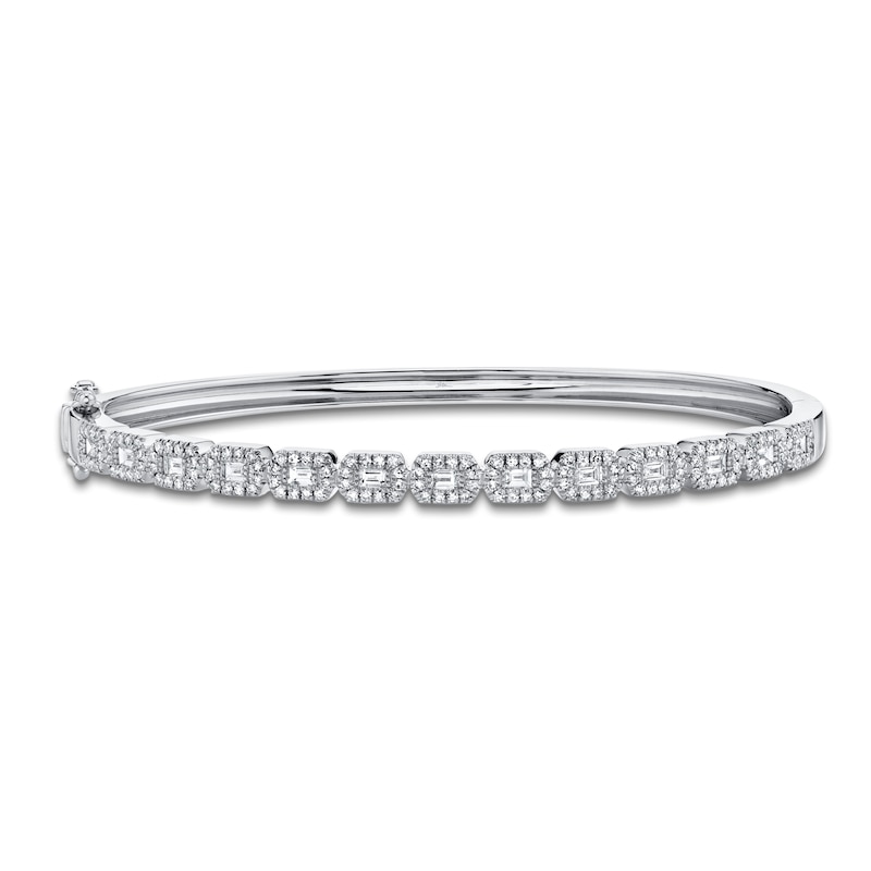 Main Image 1 of Shy Creation Baguette & Round-Cut Diamond Bangle Bracelet 7/8 ct tw 14K White Gold SC55011358ZS