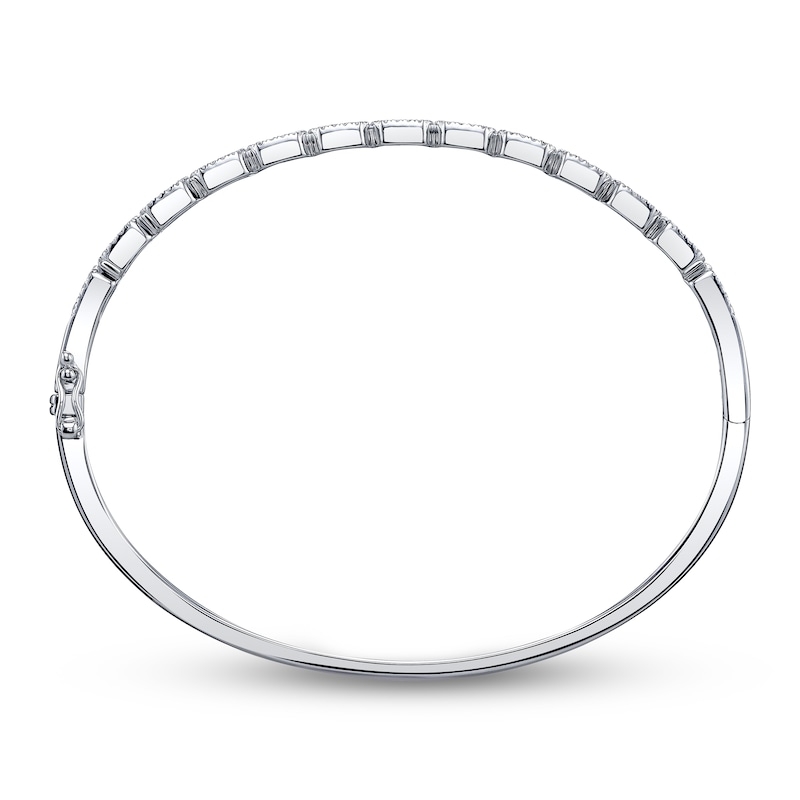 Main Image 3 of Shy Creation Baguette & Round-Cut Diamond Bangle Bracelet 7/8 ct tw 14K White Gold SC55011358ZS