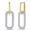 Thumbnail Image 1 of Shy Creation Diamond Hoop Drop Earrings 5/8 ct tw 14K Two-Tone Gold SC55025012