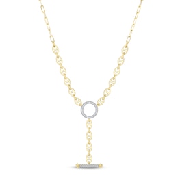Shy Creation Diamond "Y" Necklace 1/5 ct tw 14K Yellow Gold 18" SC22009393RD