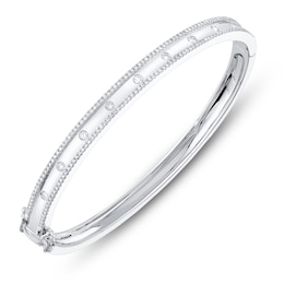 Shy Creation Diamond Bangle Bracelet 5/8 ct tw 14K White Gold SC55004169ZS