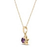 Thumbnail Image 2 of Natural Amethyst & Diamond Accent Star Necklace 14K Yellow Gold 18"