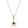 Thumbnail Image 3 of Natural Amethyst & Diamond Accent Star Necklace 14K Yellow Gold 18"