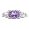 Thumbnail Image 3 of Oval-Cut Amethyst & White Lab-Created Sapphire Ring Sterling Silver
