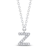 Thumbnail Image 1 of Shy Creation Diamond Accent Initial "Z" Necklace 14K White Gold 18" SC55007903-Z